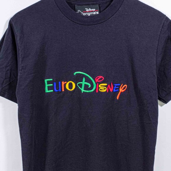 Euro Disney T-Shirt Embroidered Rainbow Logo Small VTG 90s Cartoon Movie - Picture 3 of 6